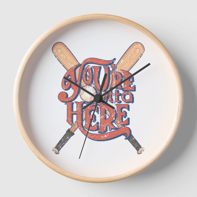 Horloge Conception du ventilateur de baseball rétro (Recto)
