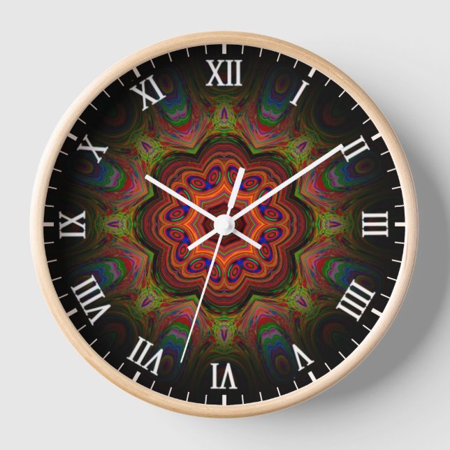 Horloge Conception Kaléidoscope Floral-44657 (Recto)