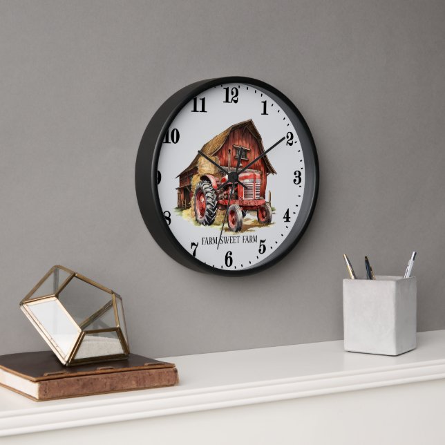 Horloge Cool tracteur de ferme ajouter un message (Bureau)