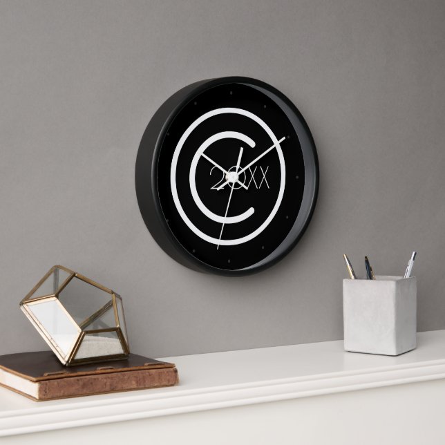 Horloge Copyright Moderne Typographique (Bureau)
