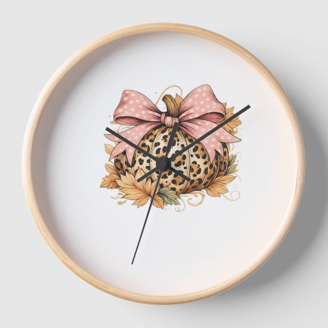 Horloge Coquette Leopard Citrouille avec cou rose - Glam F (Recto)