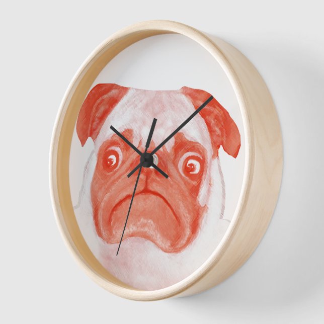 Horloge Corail mignon et Carlin rose (Angle)