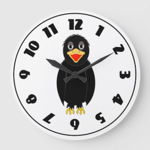 Horloge Corbeau Noir