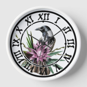 Horloge Corbeau noir