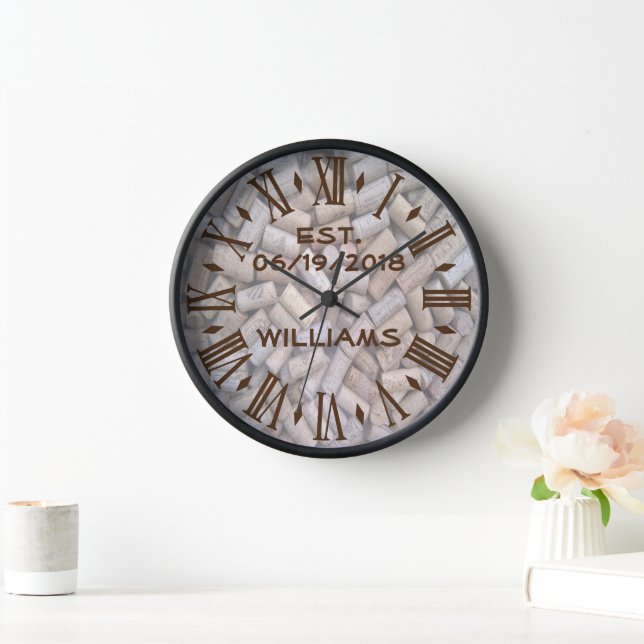 Horloge Corks à vin personnalisés (Maison)