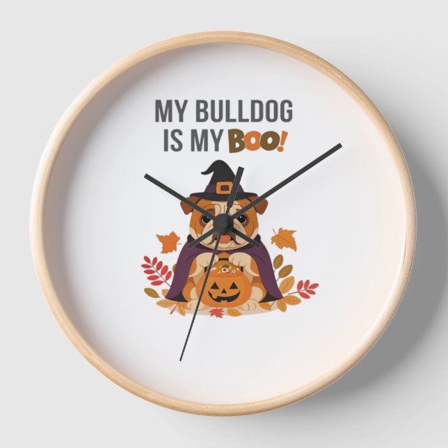 Horloge Costume d'Halloween Bulldog Mon Bulldog est Mon Bo (Recto)