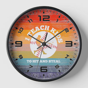 Horloge Coucher De Soleil Rétro J'Enseigne Aux Enfants À F