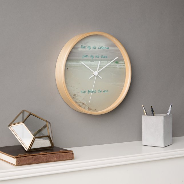 Horloge Couleur côtière Plage Vie Sagesse (Bureau)