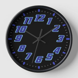 Horloge Couleur néon faux bleu