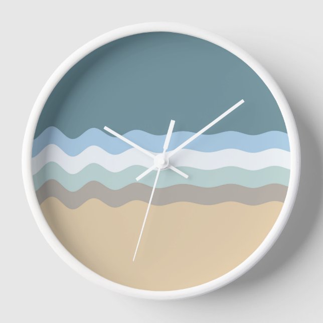 Horloge Couleur Plage - Sable Brown clair Beige Turquoise  (Recto)