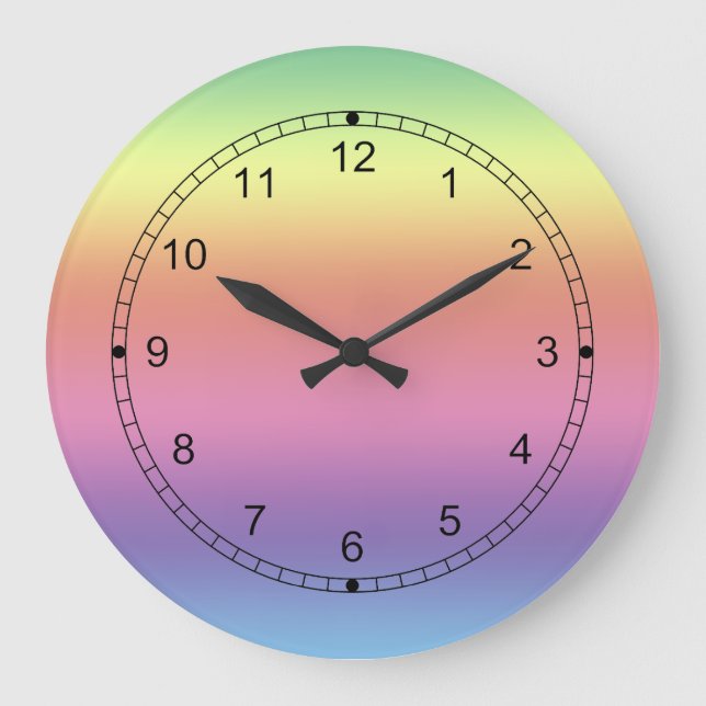Horloge - Couleurs arc-en-ciel (Recto)