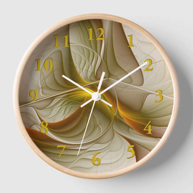 Horloge Couleurs des métaux précieux, art fractal Abstrait (Recto)