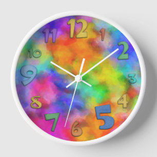 Horloge Couleurs du nuage arc-en-ciel