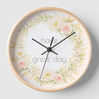 Horloge Couronne de fleurs délicate