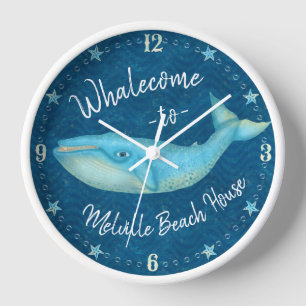 Horloge Coutume nautique de Whalecome   de baleine bleue