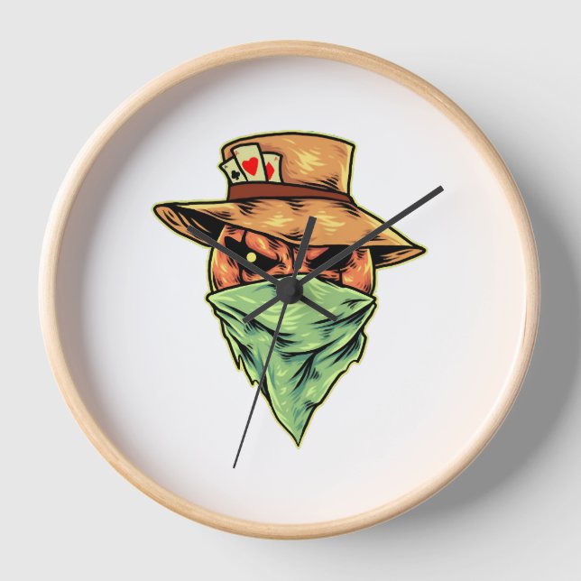 Horloge cowboy à halloween (Recto)