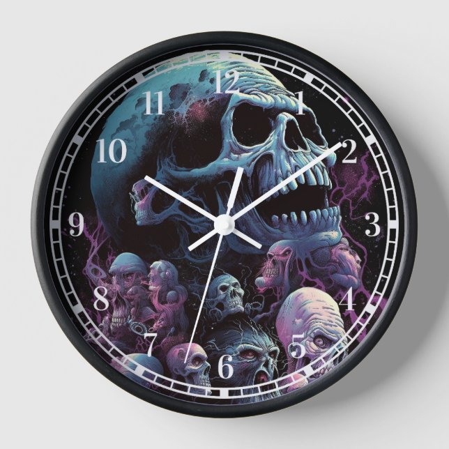 Horloge Crânes monstres Horreur Art (Recto)