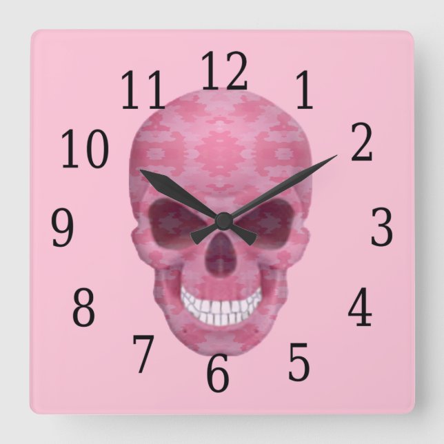 Horloge crânienne du camouflage rose (Recto)