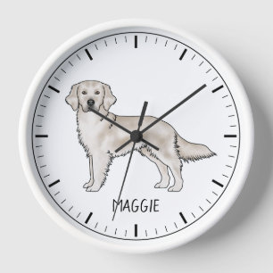 Horloge Crème anglaise Golden Retriever Chien Nom Personna