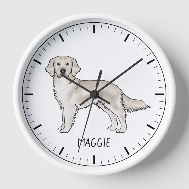 Horloge Crème anglaise Golden Retriever Chien Nom Personna (Recto)