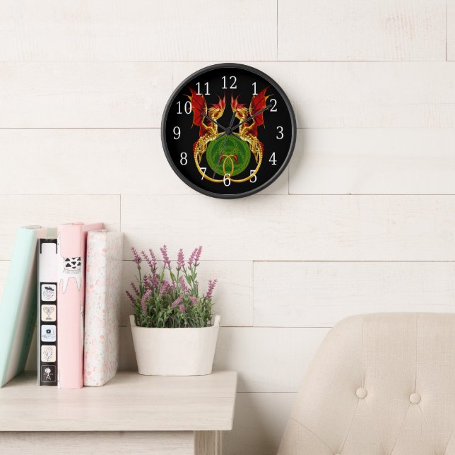 Horloge Crescent Céleste Lune Et Dragons (Salle de lecture)