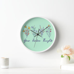 Horloge Croissance des pensées positives Fleur sauvage Flo