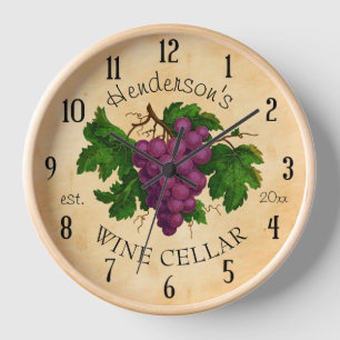 Horloge Cru de raisins de vignoble de cave personnalisé