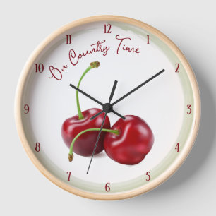 Horloge Cuisine cerise