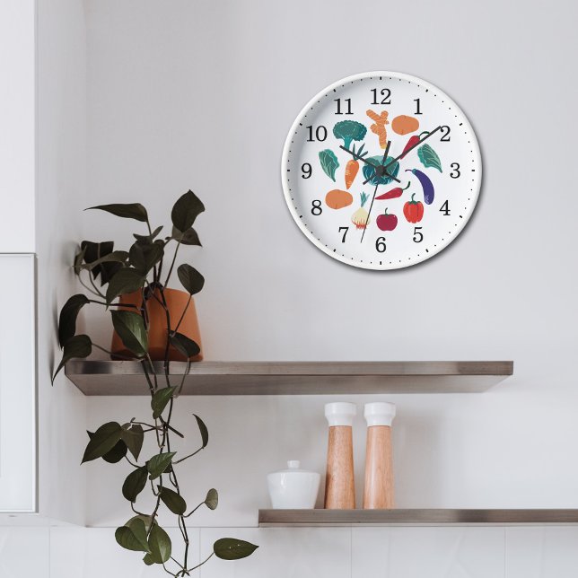 Horloge Cuisine Colorée Vegetables Wall (Créateur téléchargé)