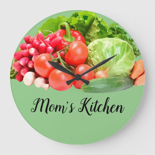 Horloge Cuisine De Légumes Frais Pour Maman (Recto)