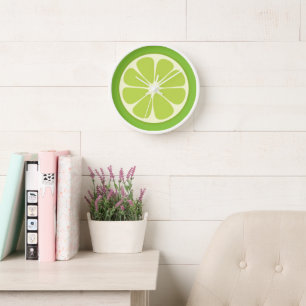 Horloge Cuisine juteuse de tranche d'agrumes de vert de