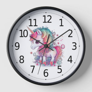 Horloge Cute Colorful Magic Creature Unicorn Artwork  