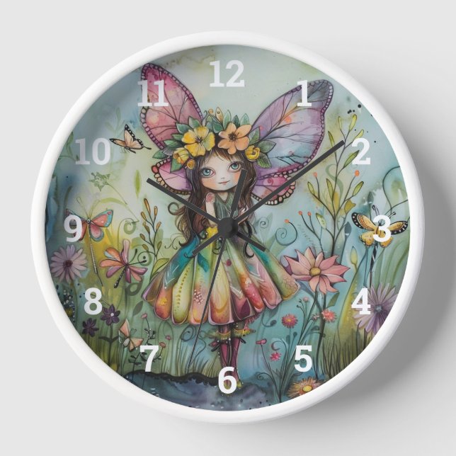Horloge Cute Fée Whimsical (Recto)