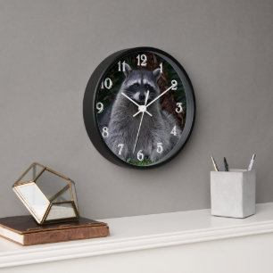 Horloge Cute Forest Raccoon Photo Faune