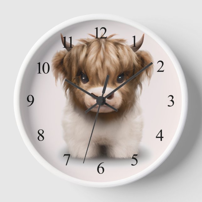 Horloge Cute Highlands Scottish Cow (Recto)