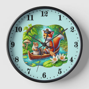 Horloge Cute Lakehouse mixte animal
