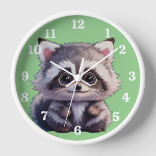 Horloge Cute raccoon animaux de forêt amis de forêt
