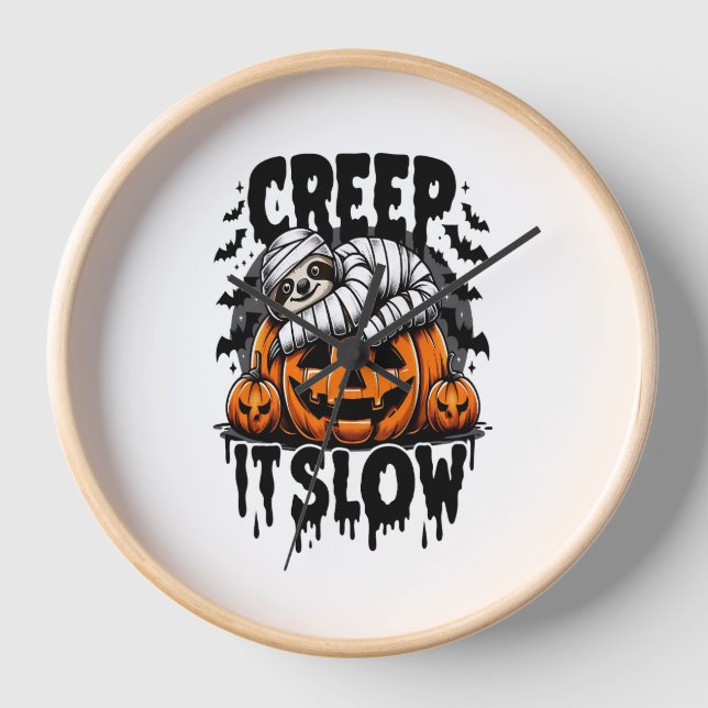 Horloge Cute Sloth Happy Halloween (Recto)