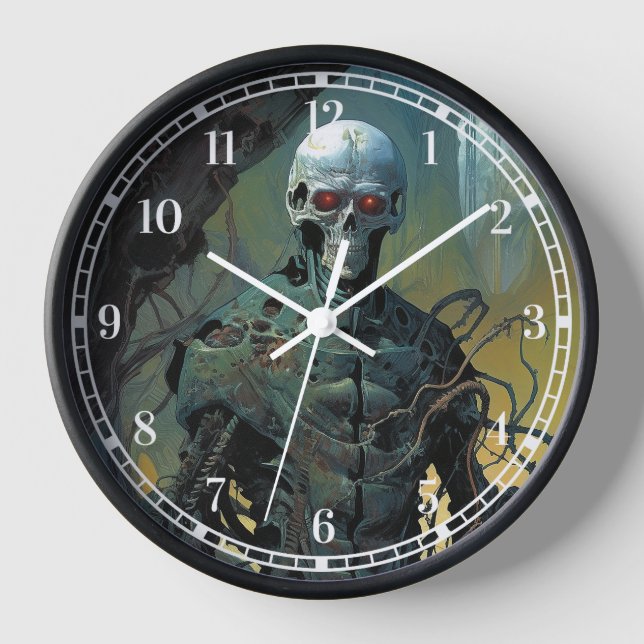 Horloge Cyborg Skeleton Futuriste Science-Fiction (Recto)