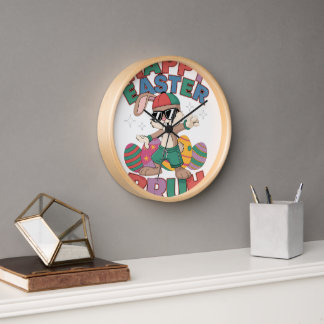 Horloge Dabbing Bunny Pâques Bruh