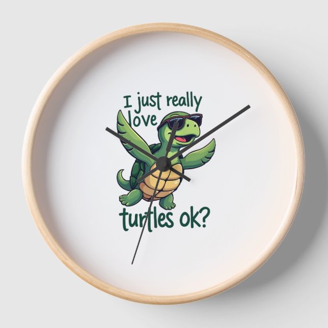 Horloge Dabbing Sea Turtle I Just Really Love Turtles Ok_  (Recto)