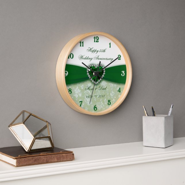 Horloge Damask 55e anniversaire du Mariage (Bureau)