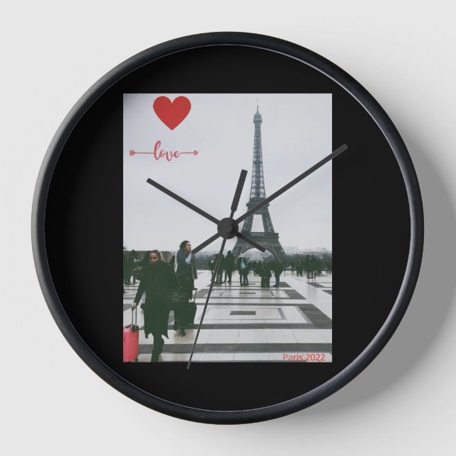 Horloge d'amour du coeur Eiffel (Recto)