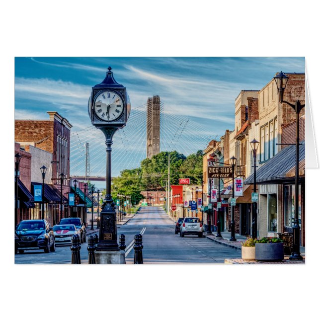 Horloge Dans Le Centre-Ville Cape Girardeau Carte  (Devant horizontal)