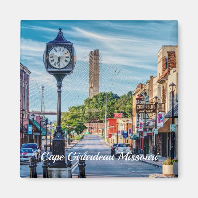 Horloge Dans Le Centre-Ville Cape Girardeau Magnet (Devant)