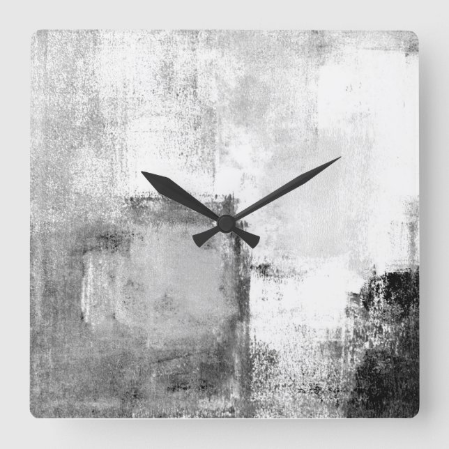 Horloge d'art Abstrait noir et blanc (Recto)