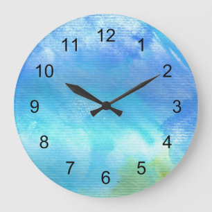Horloge d'art Blue Watercolor