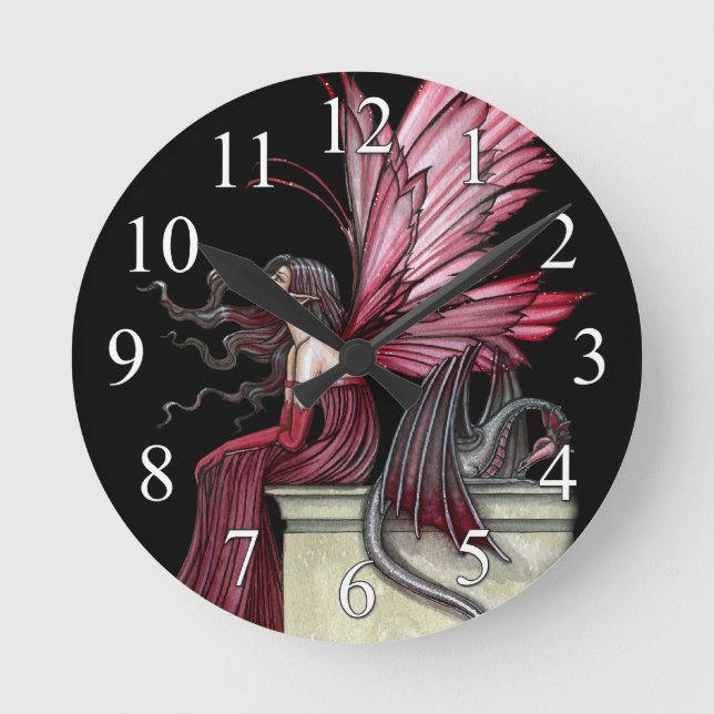 Horloge d'art gothique Fairy and Dragon Imaginaire (Recto)