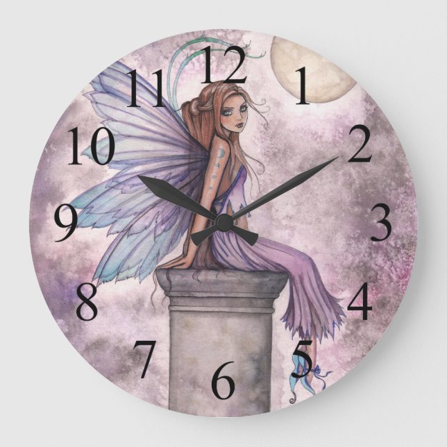 Horloge D'Art Imaginaire Fée Violet (Recto)