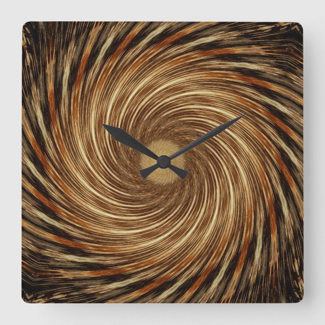 Horloge d'art Kaleidoscope à vague noire Brown (Recto)